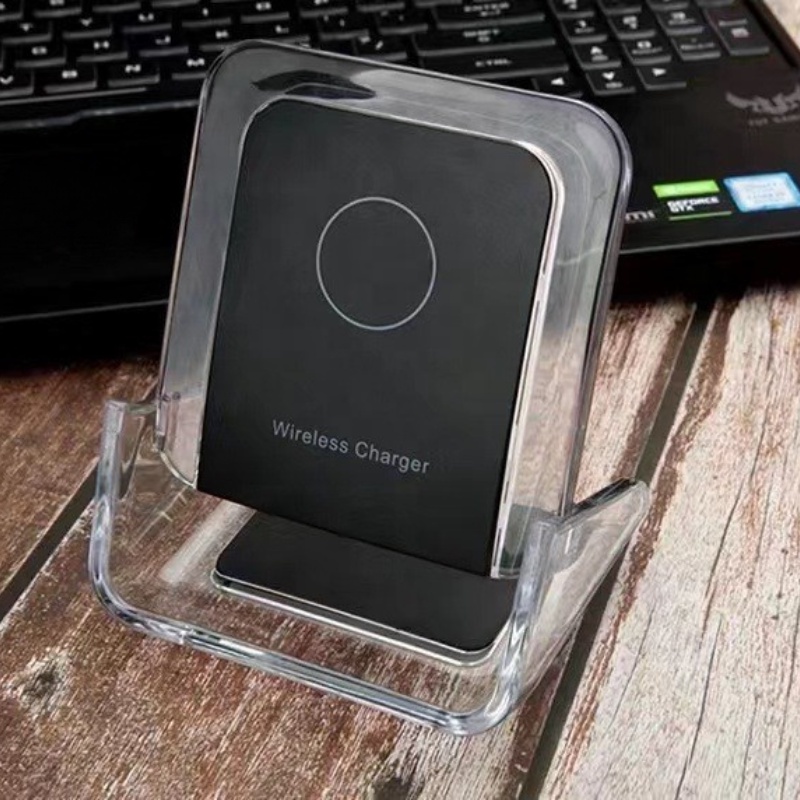 Đế Sạc Nhanh Không Dây 10W 2 Trong 1 + Giá Đỡ Đứng Để Bàn Cho iPhone Và Android