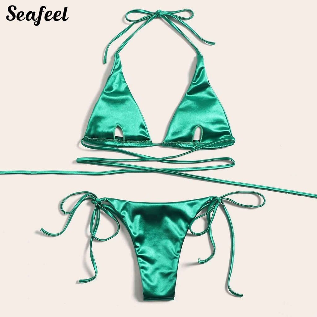 Bộ Bikini 2 Mảnh Có Mút Đệm Màu Sắc Thời Trang Mùa Hè Cho Nữ