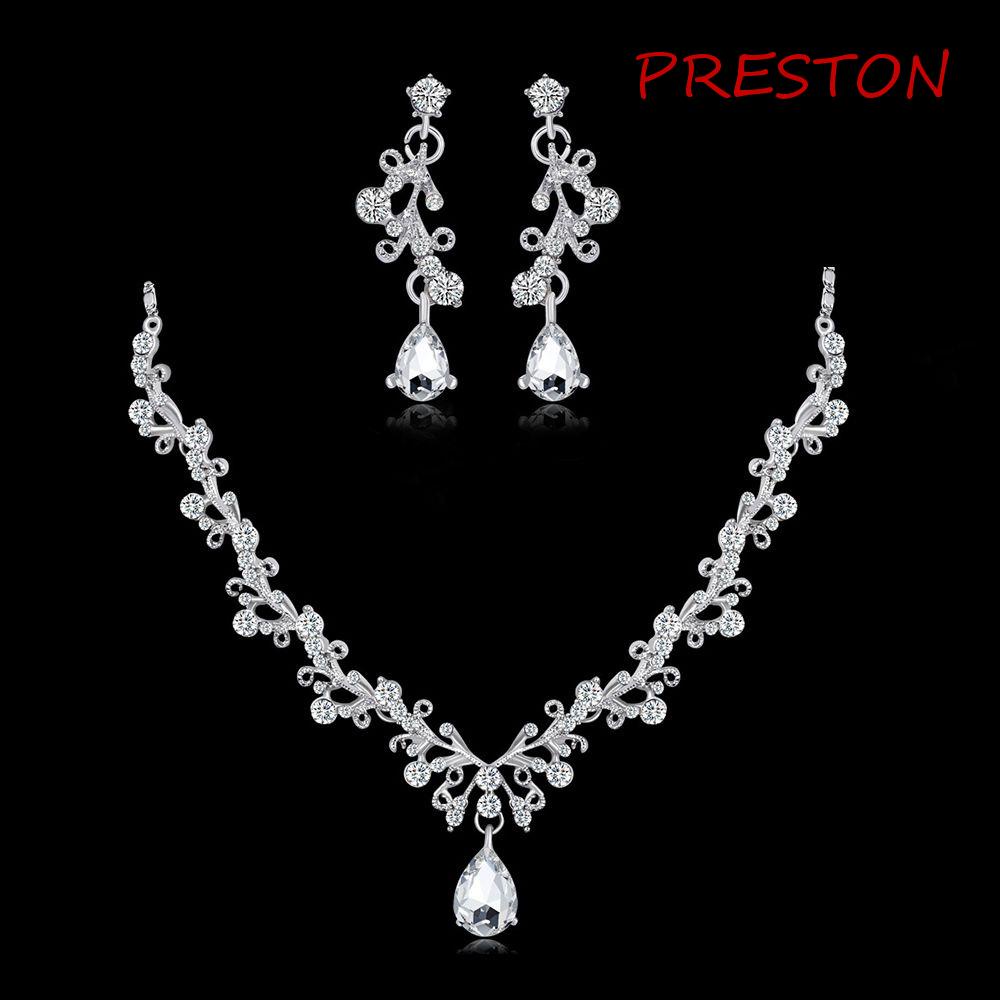 Bộ Trang Sức Đính Đá Hình Giọt Nước Phối Tua Rua Thời Trang Cho Nữ