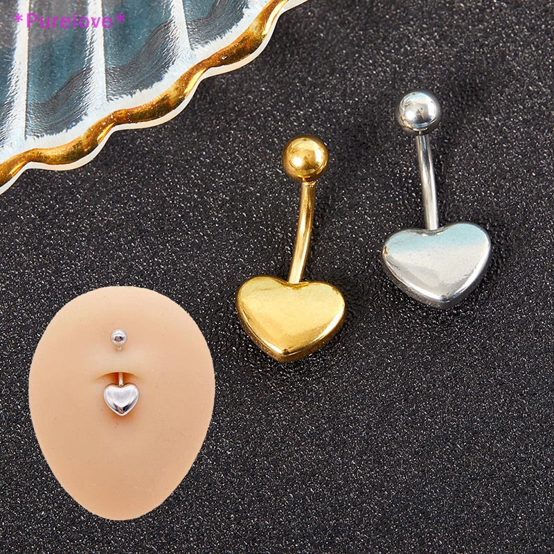 Khuyên Rốn Hình Trái Tim Bằng Thép Không Gỉ Xinh Xắn Mới