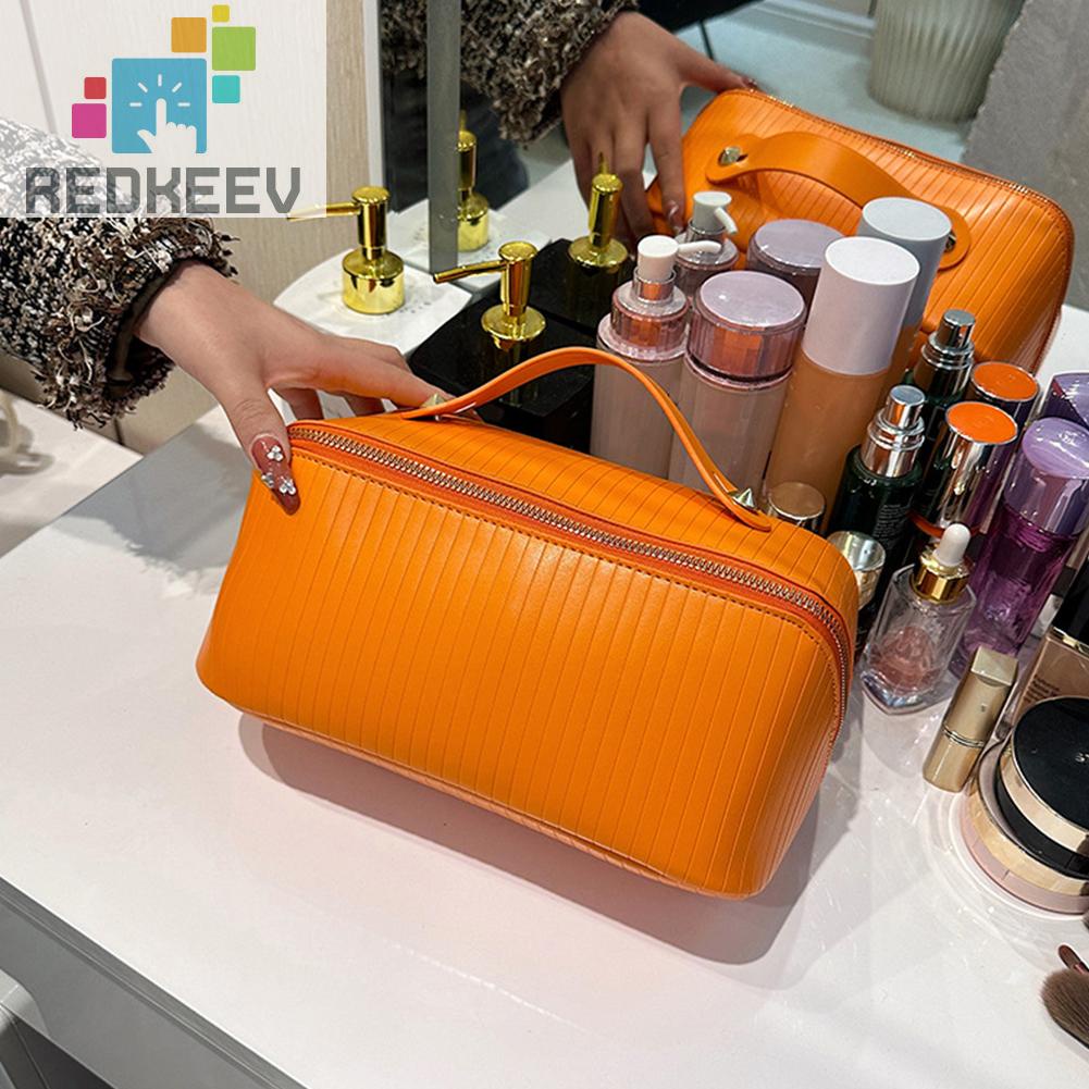 Túi Da PU Đựng Mỹ Phẩm Trang Điểm Sức Chứa Lớn Tiện Dụng