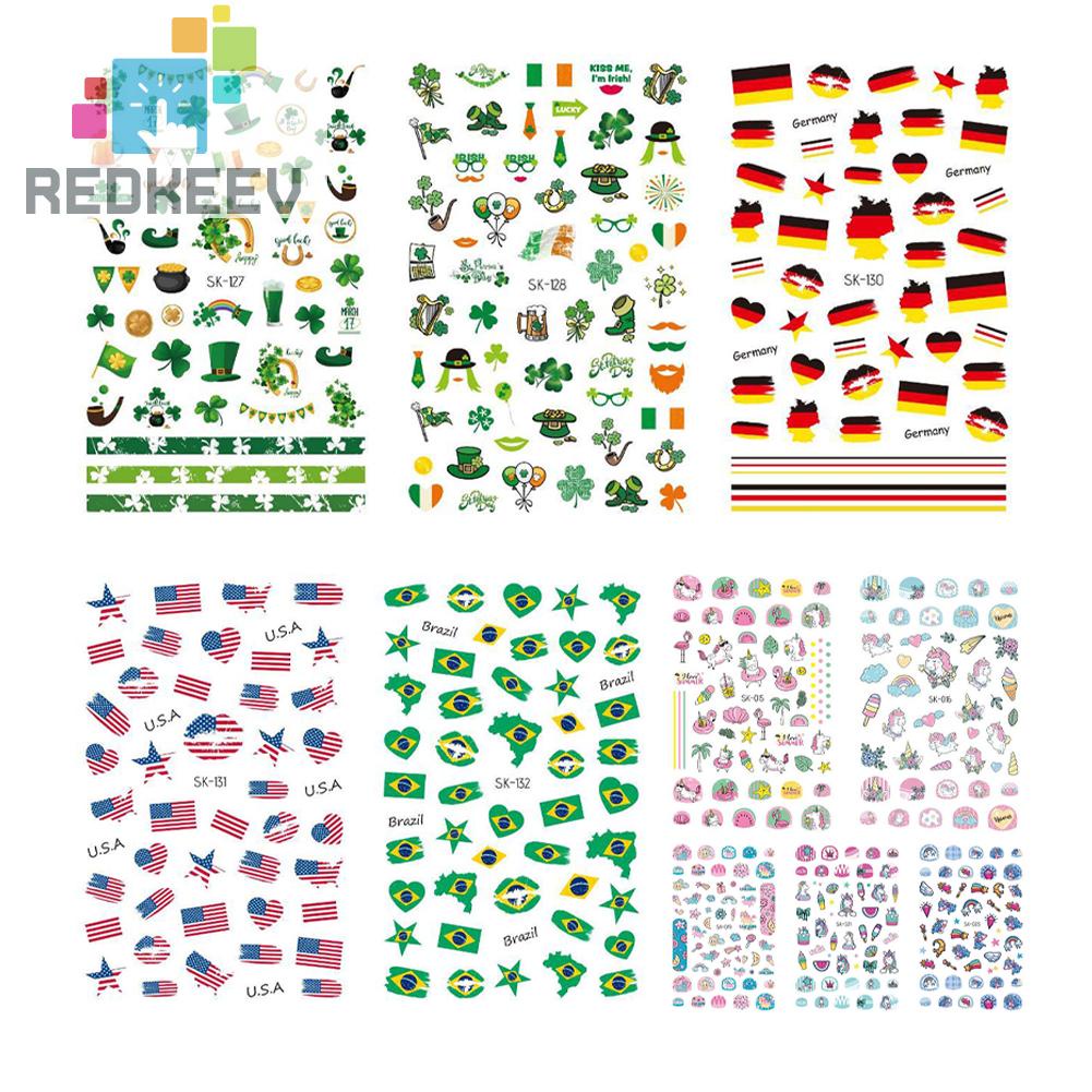 Bộ 5 Miếng Dán Trang Trí Móng Tay Không Độc Hại Chống Thấm Nước Cho Nữ