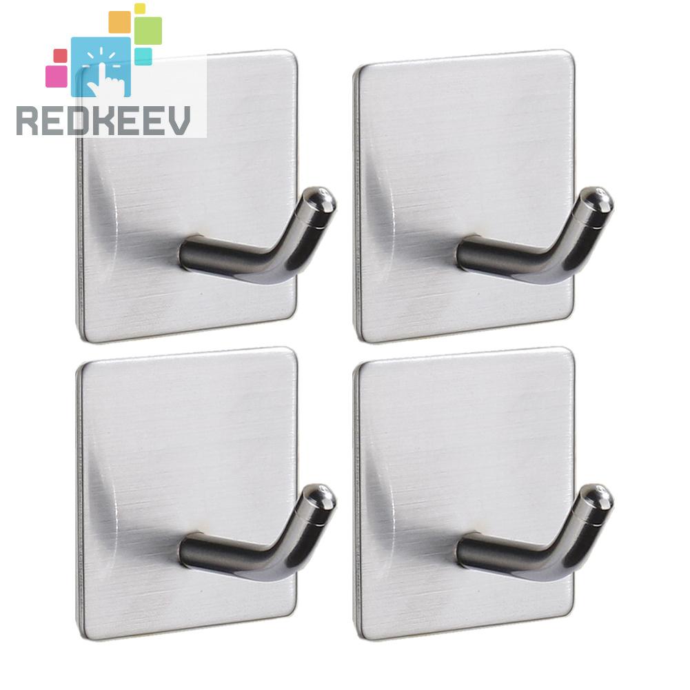 Bộ 4 Móc Treo Đồ Dán Tường Bằng Thép Không Gỉ 304