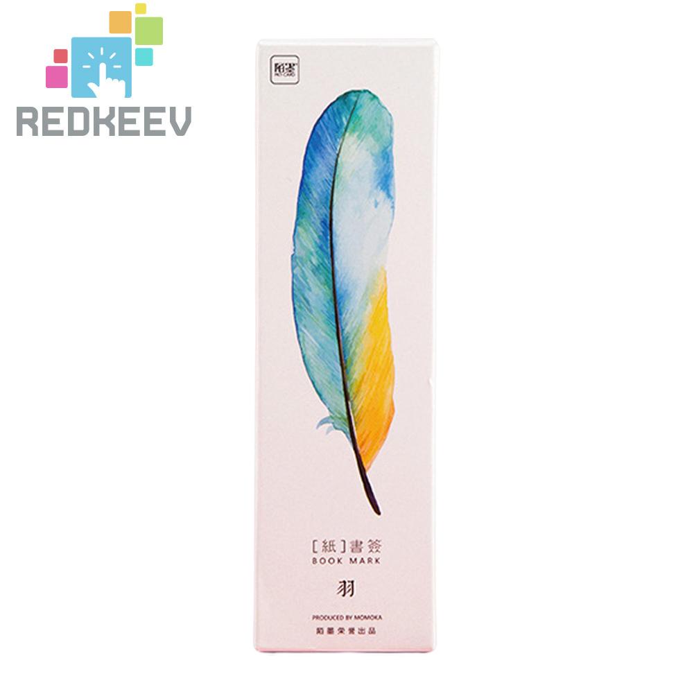 Bộ 30 Thẻ Đánh Dấu Trang Sách Hình Lông Vũ