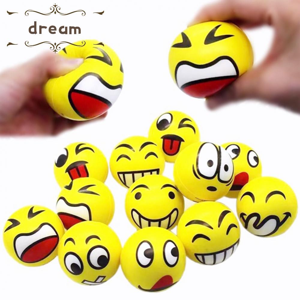 【DREAMLIFE】Ball Children Color Printing Decompression Solid Sponge Toys Venting Baby