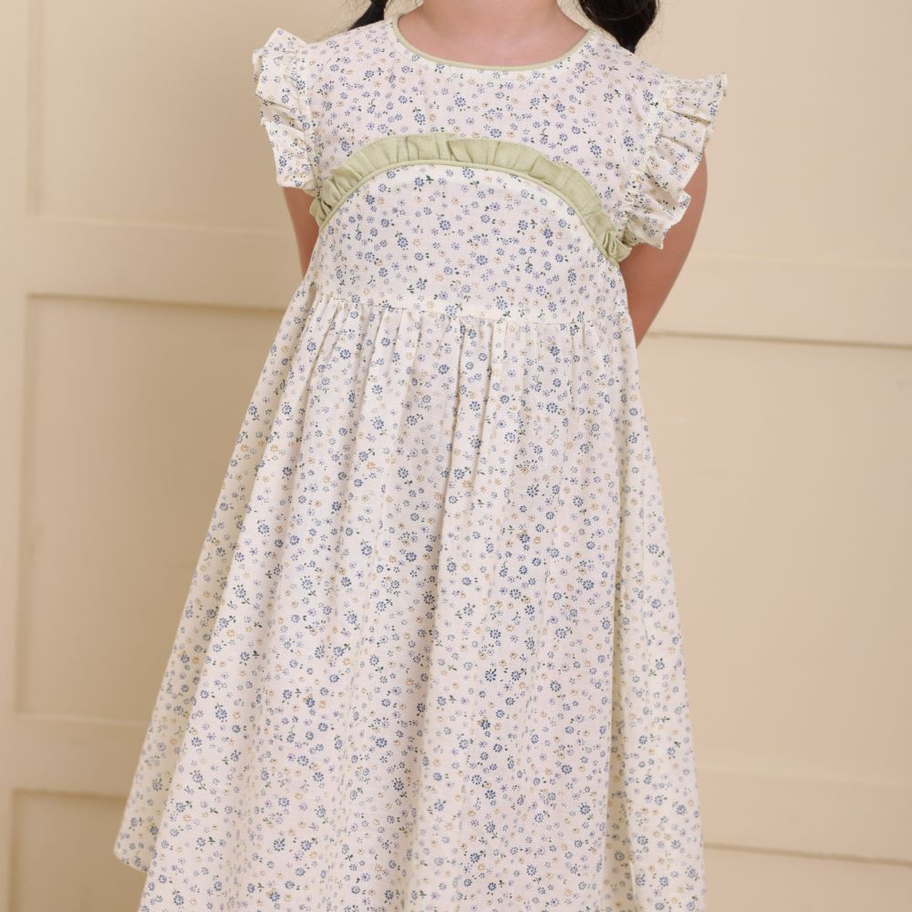 Váy bé gái ALBERKIDS cổ tròn sát nách hoa công chúa xinh đẹp cho trẻ em 2,3,4,5,6,7,8,9,10,11,12 tuổi [A0219]