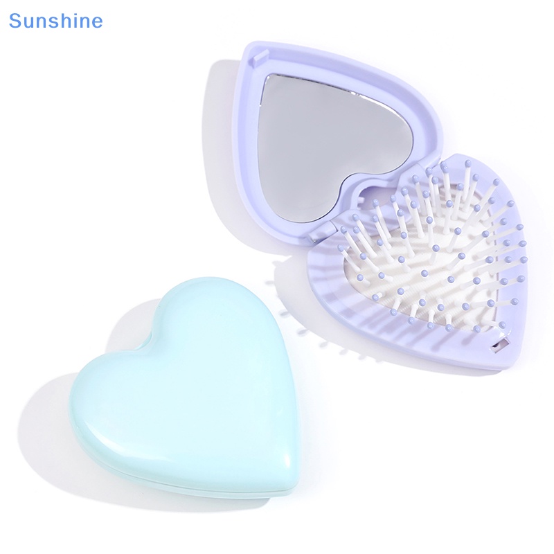 Lược Chải Tóc Mini Thiết Kế Trái Tim Có Thể Gấp Gọn Tiện Dụng