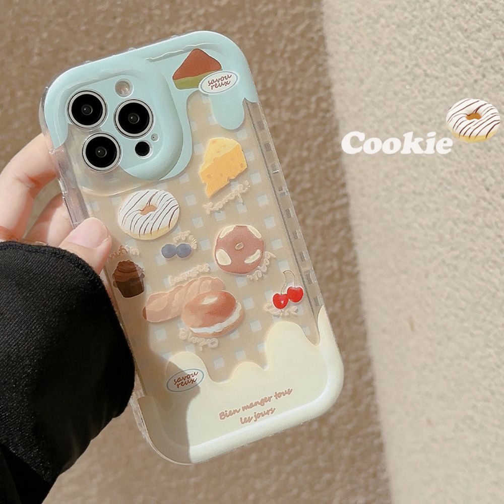 Ốp Điện Thoại TPU Mềm Chống Sốc Họa Tiết Bánh Donut Thời Trang Cho IPhone 11 12 13 14 Pro Max
