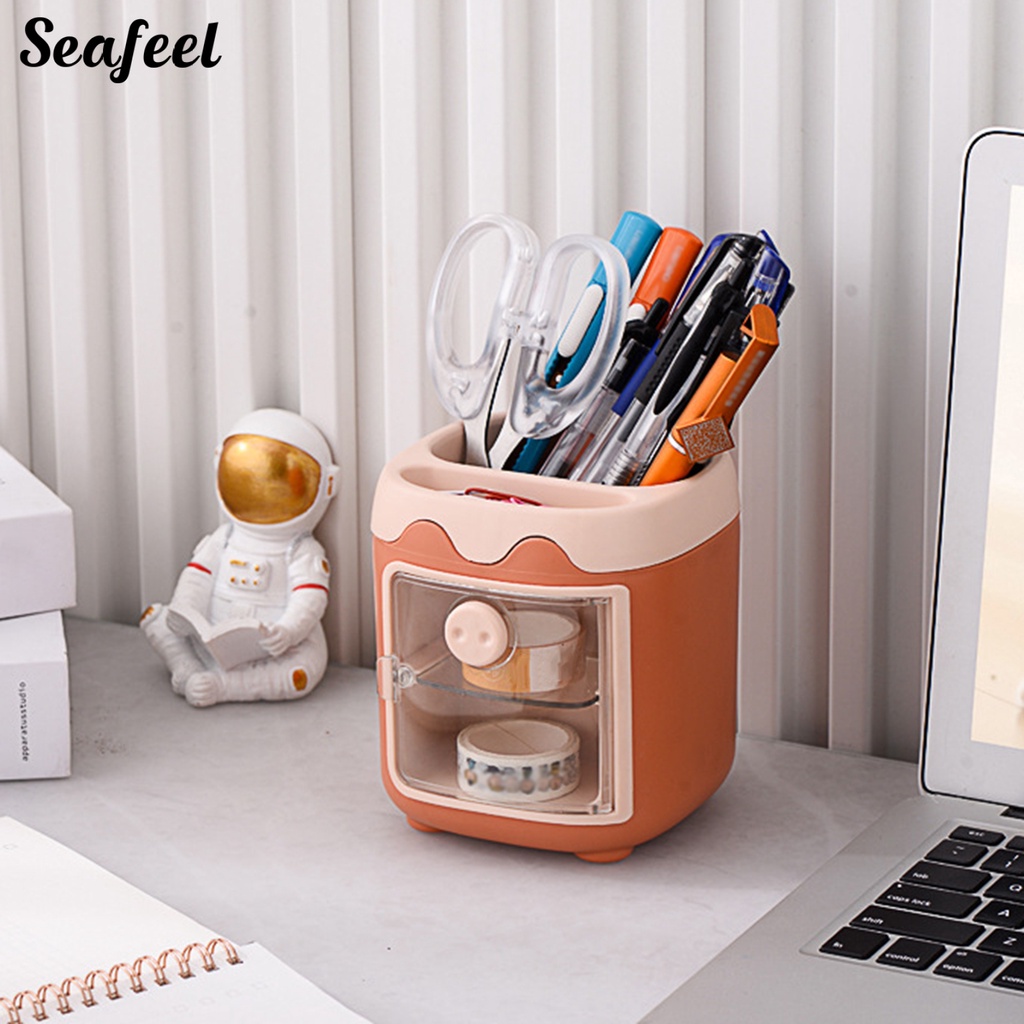 Giá Đỡ Bút Viết Họa Tiết Hoạt Hình Dễ Thương Sức Chứa Lớn Đa Năng
