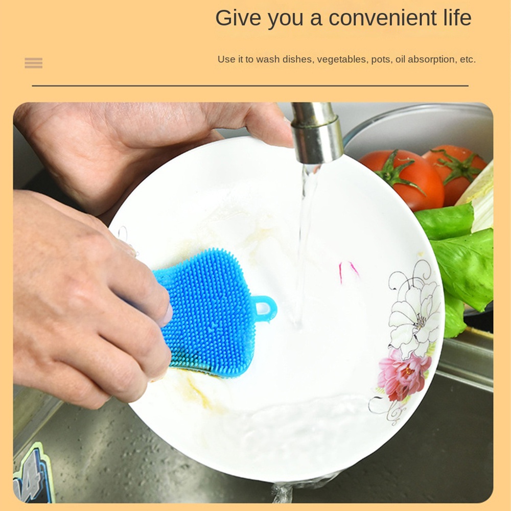 Bàn chải làm sạch bát đĩa EELHOE bằng silicon làm sạch bụi bẩn/ dầu chống dính cho nhà bếp gia đình