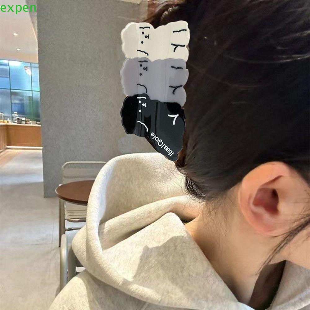 EXPEN Kẹp Tóc Đuôi Ngựa Hình Thú Bông / Chữ Cái Ngọt Ngào Cho Nữ