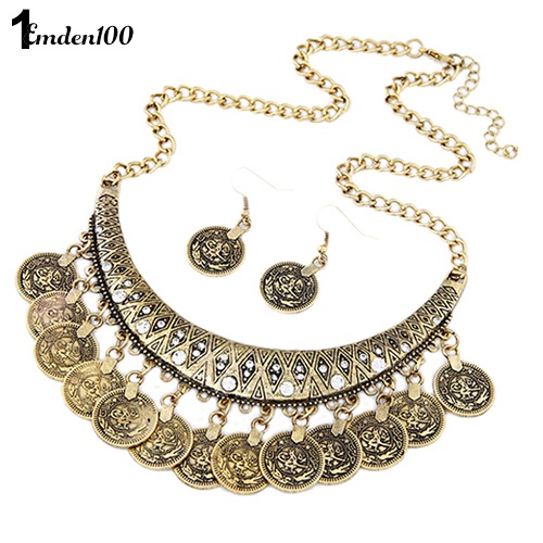 Bộ Vòng cổ + Bông Tai Thời Trang Vintage Cho Nữ