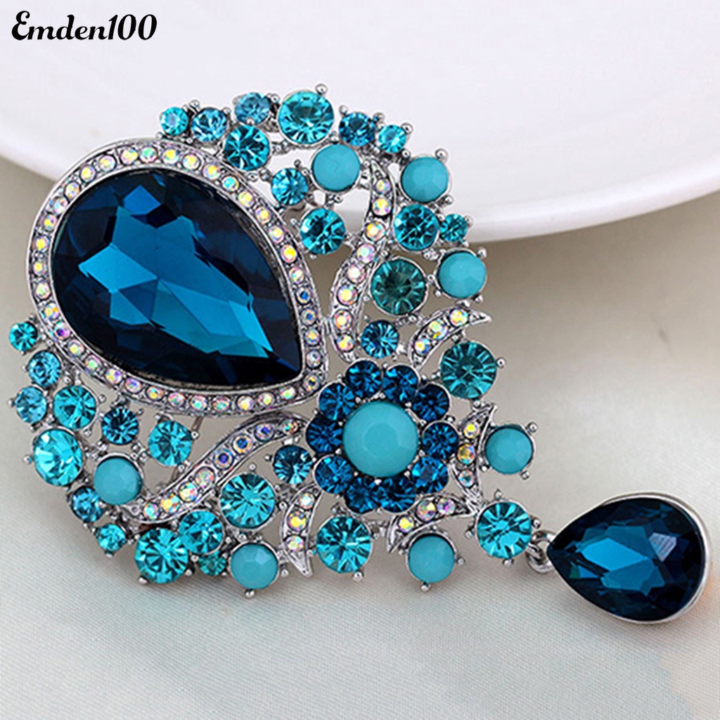 Ghim Cài Áo Hình Bông Hoa Bằng Hợp Kim Kính