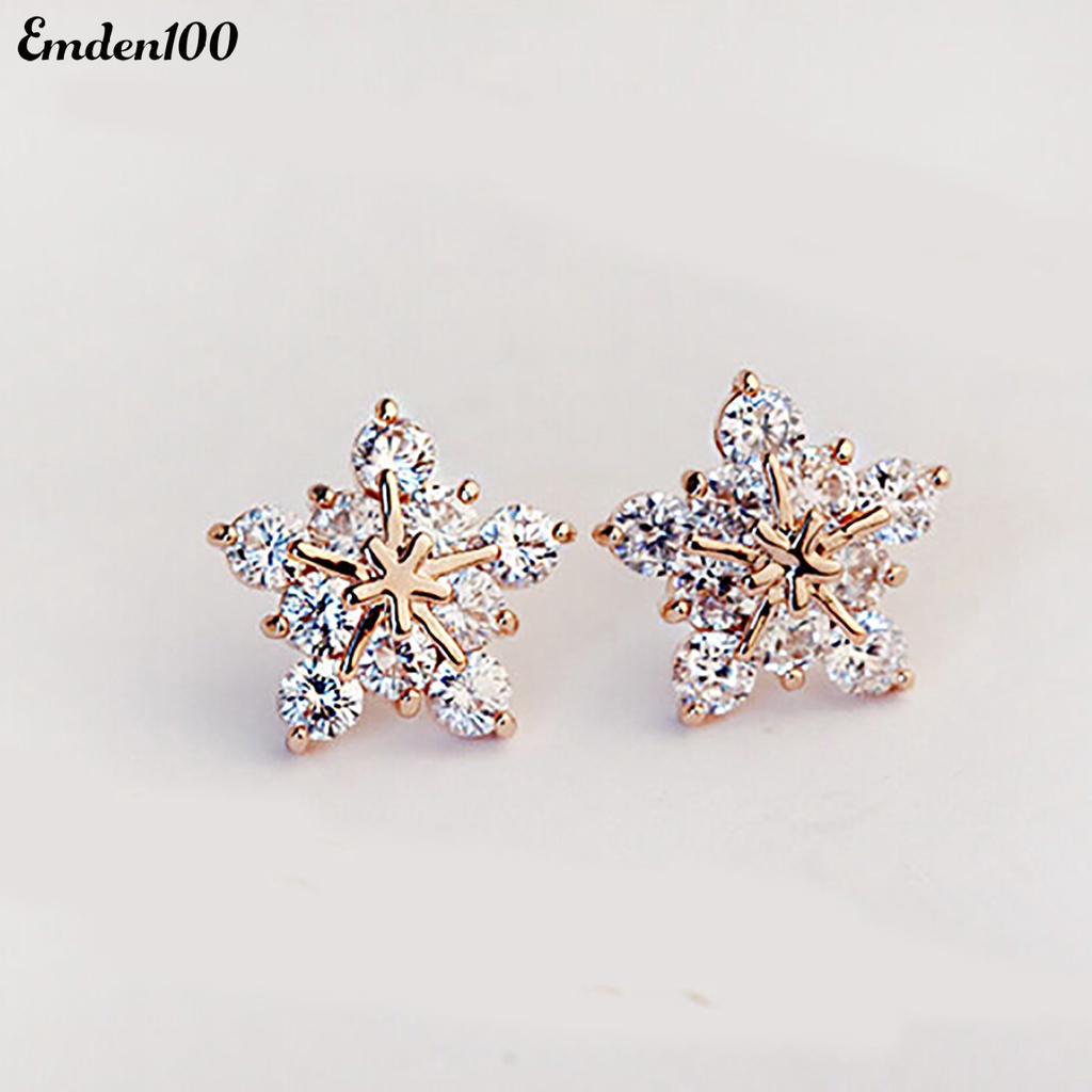 1 Đôi Bông Tai Đính Đá Thời Trang Nữ Tính