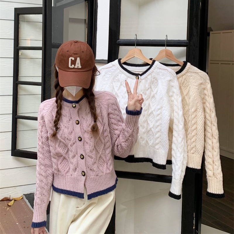 Áo Cardigan Dệt Kim Tay Dài Phong Cách Thời Trang Retro Hàn Quốc Mới