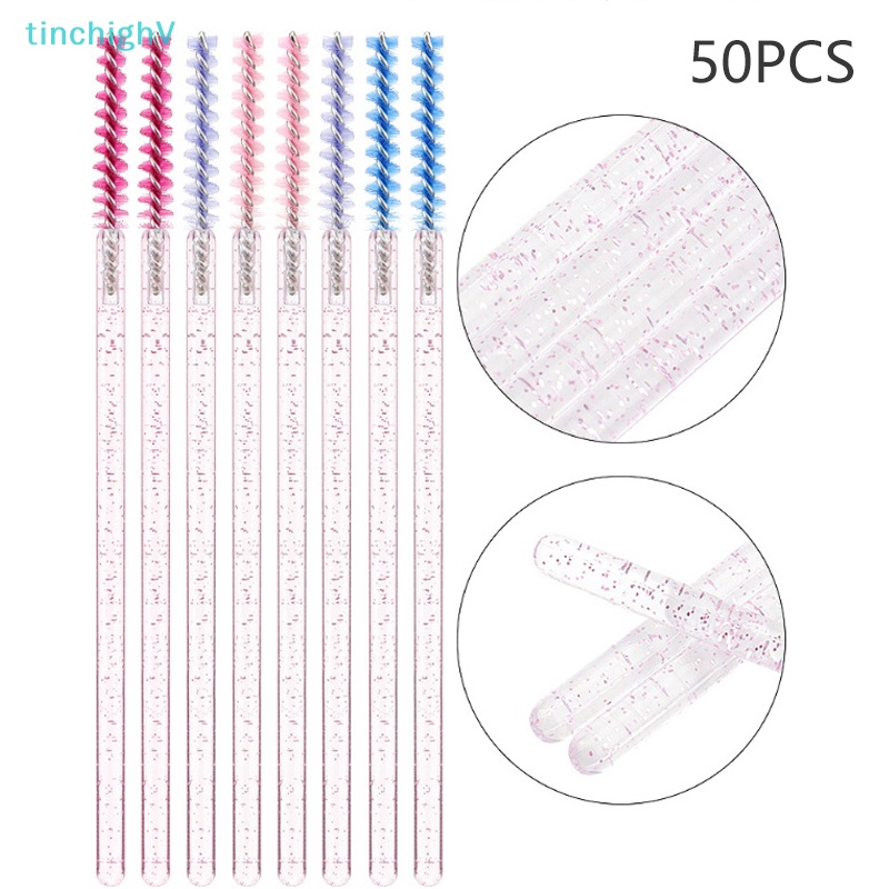 Set 50 Cọ Chuốt Lông Mi / Lông Mày Tay Cầm Pha Lê