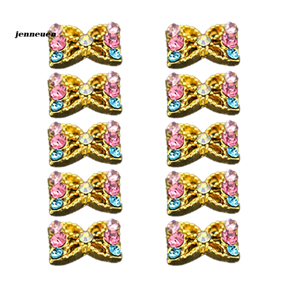 Set 10 Phụ Kiện Trang Trí Móng Tay Nghệ Thuật Bằng Hợp Kim 3D DIY