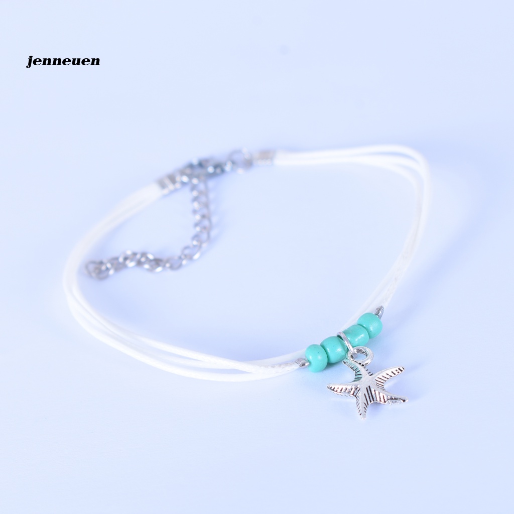 Lắc Chân Nhiều Lớp Đính Hạt Và Ngôi Sao Biển Phong Cách Boho Thời Trang Cho Nữ