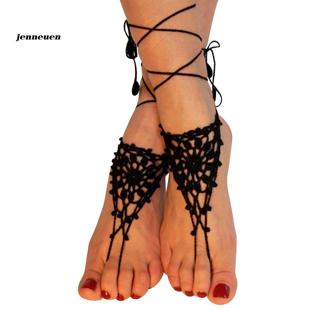 Vòng Đeo Chân Bằng Cotton Dệt Kim Thời Trang Dành Cho Nữ