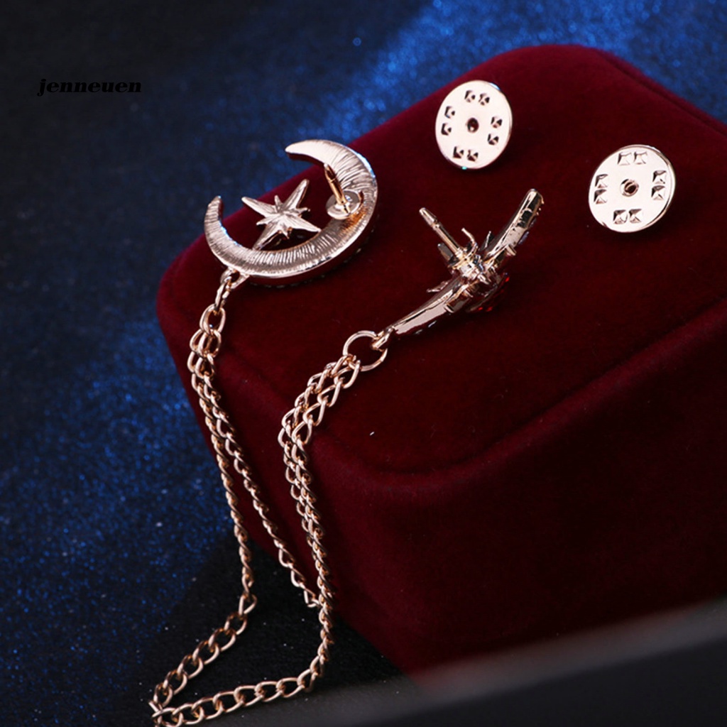 Trâm Cài Áo Hình Ngôi Sao / Mặt Trăng Bằng Hợp Kim Thời Trang Sang Trọng