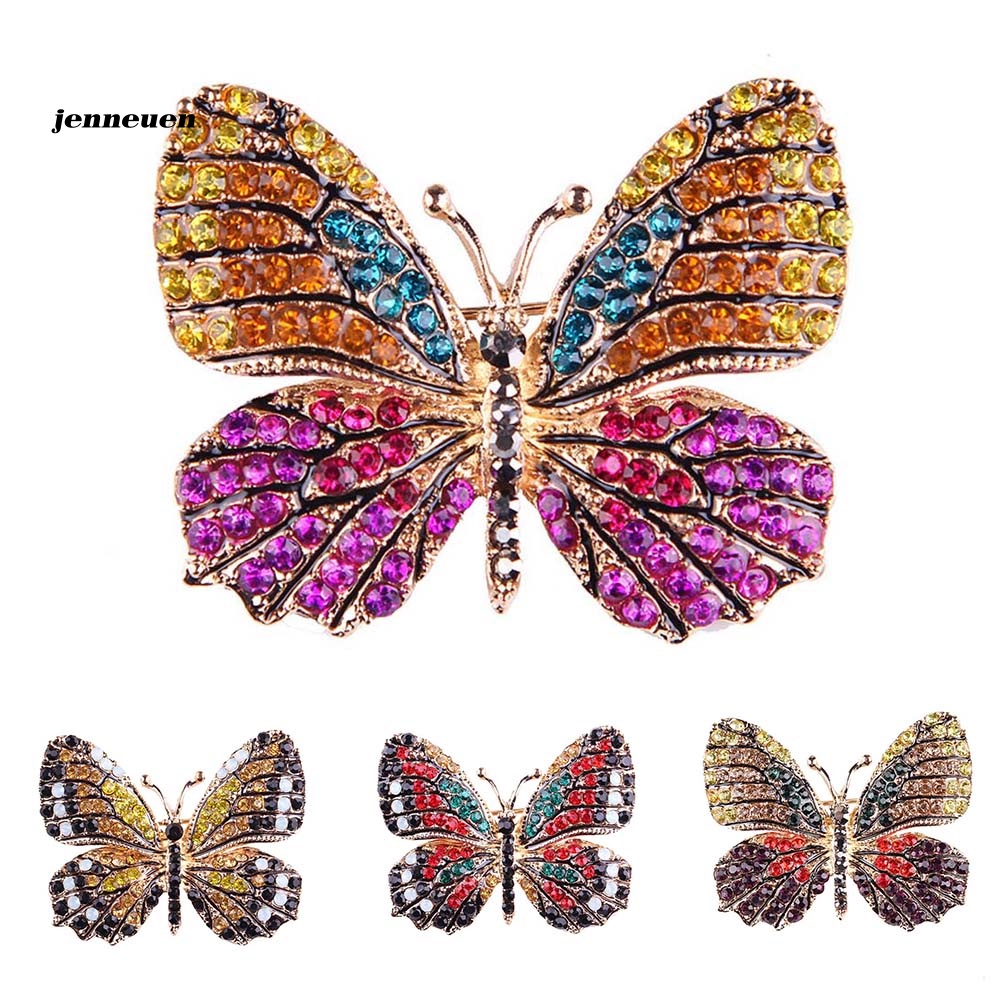 Ghim Cài Áo Hình Bướm Đính Đá Nhiều Màu Sắc Cho Nữ