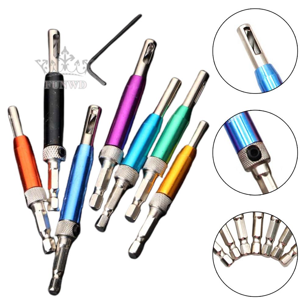 【FUNWD】Hinge Drill Bits Locating Hole 7PCS Cabinet Carpenters Door Cabinet Hinge