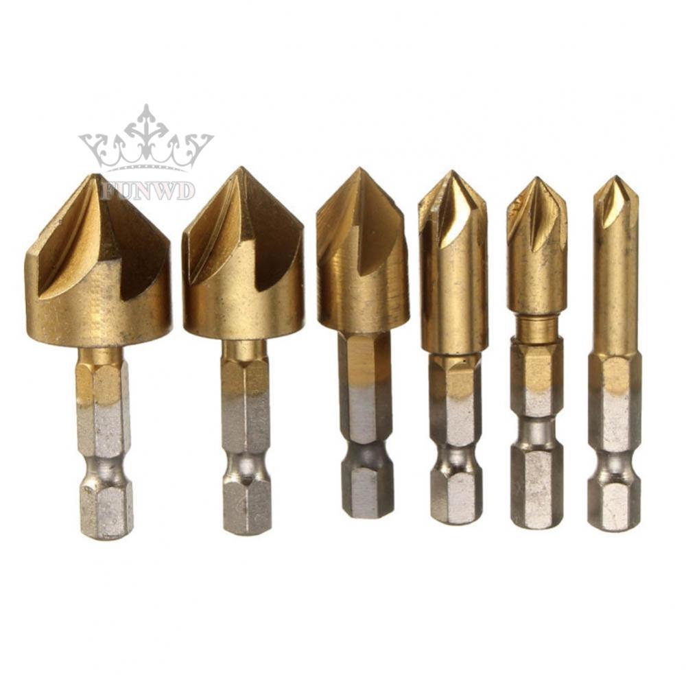 Drill Bit Easily In Wood For Sinking 90 Degree Holes Gold 1/4Inch Hex Shank 1Pcs