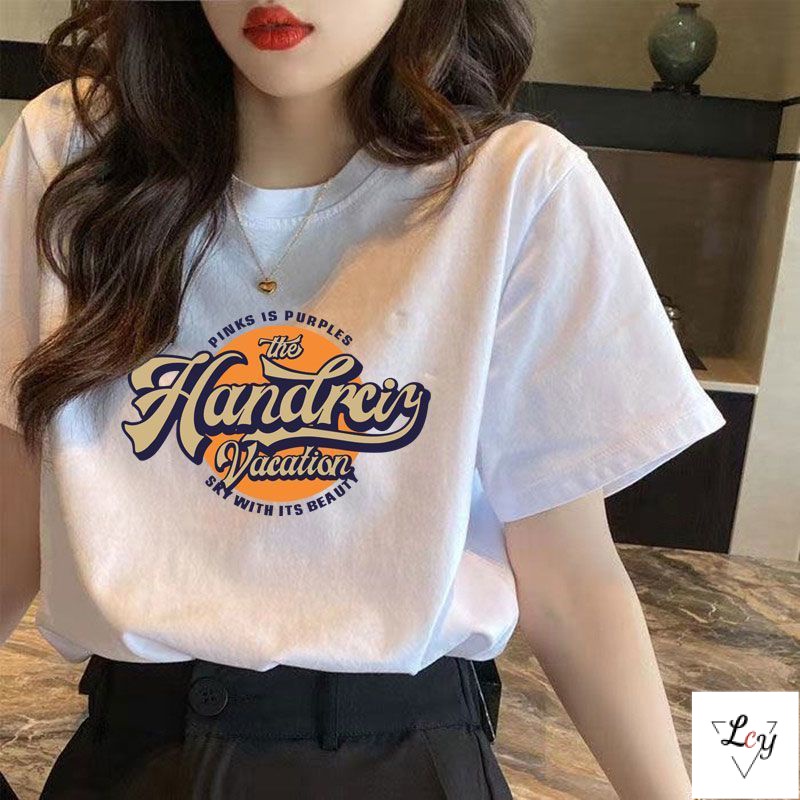 Áo Thun Cotton Tay Ngắn Dáng Rộng Phong Cách Thời Trang Hàn Quốc 2023