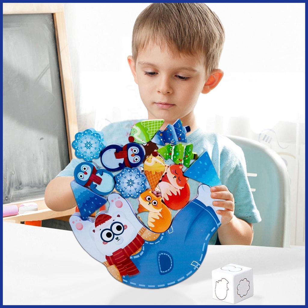 Bộ Trò Chơi Xếp Chồng Cân Bằng Hình Động Vật Vui Nhộn Cho Bé