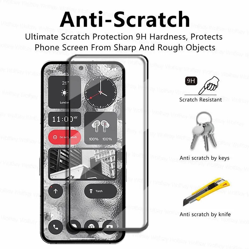 1Set For Nothing Phone  6.7inch 5G A065 nothing2 nothingTwo Anti-drop Cover Clear Case + Screen tempered Glass + Camera Film Protector
