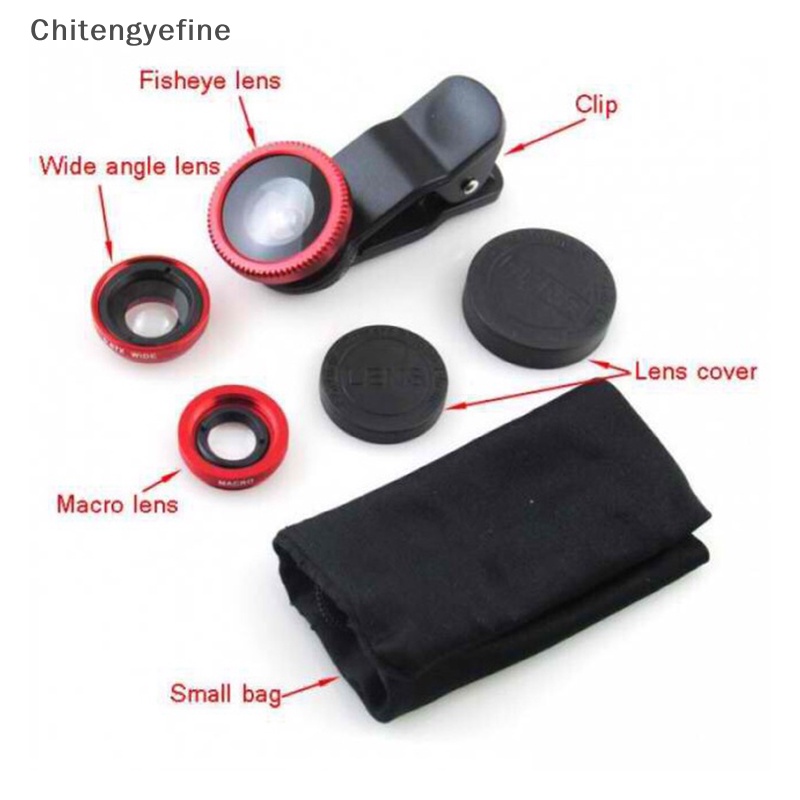 Bộ Lens Mắt Cá 3 Trong 1 Cho Điện Thoại Thông Minh, Ống Kính Fisheye Và Kẹp Macro | BigBuy360 - bigbuy360.vn