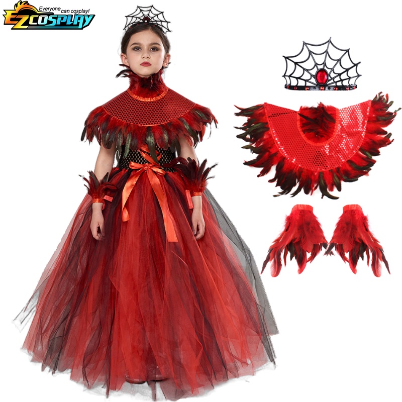Trang Phục Hóa Trang Halloween Nhân Vật Phù Thủy Nhện 2023 Cho Bé Gái