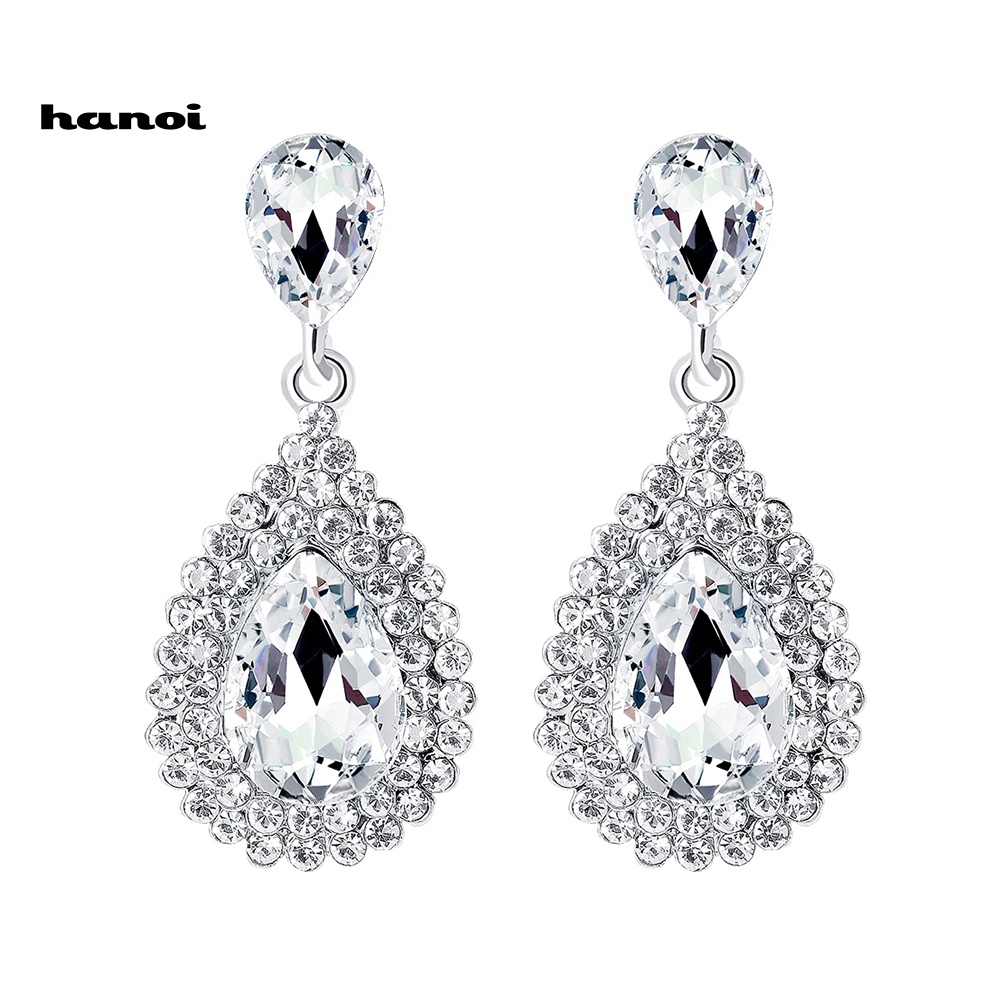 Bông Tai Hình Giọt Nước Đính Đá Thời Trang