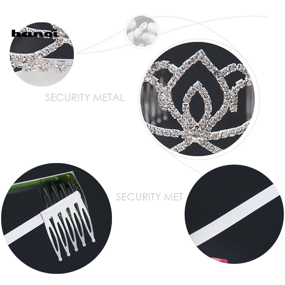 Vương Miện Cài Tóc Đính Đá Nhân Tạo Lấp Lánh Thời Trang