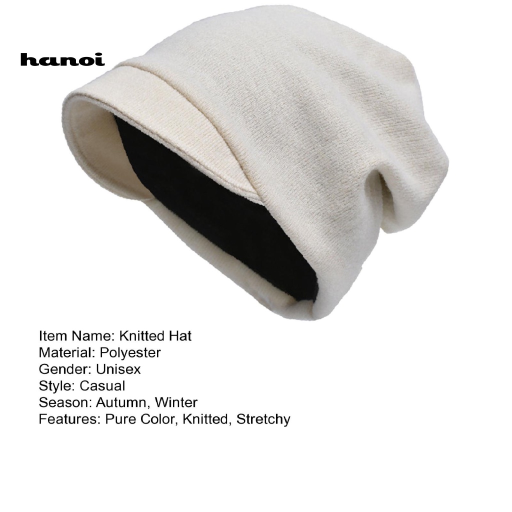Mũ Dệt Kim Vành Ngắn Siêu Mềm Co Giãn Màu Trơn Giữ Ấm Mùa Thu Đông Phong Cách Hip Hop Cho Cặp Đôi
