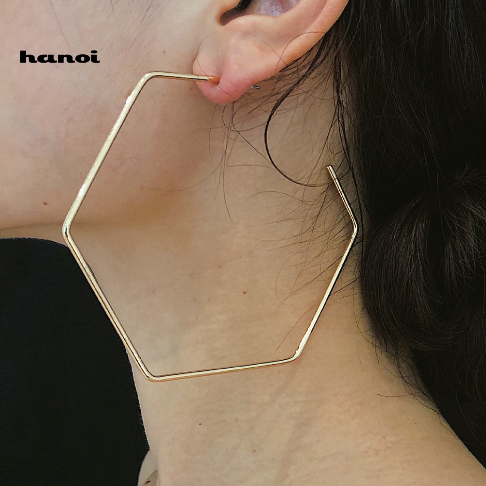 Khuyên Tai Hình Lục Giác Thời Trang Cá Tính Dành Cho Nữ