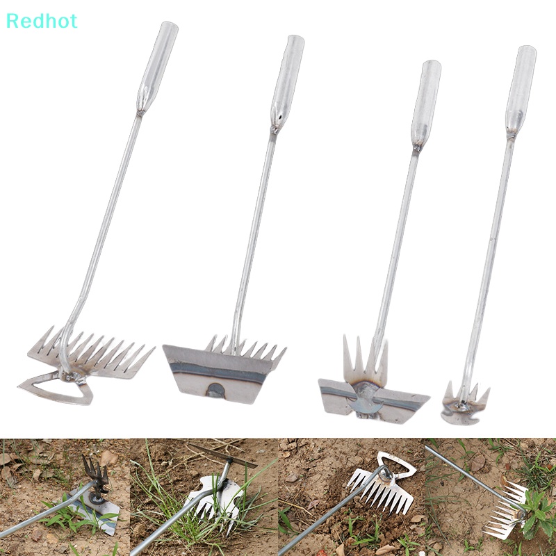 < Redhot > Dụng Cụ Kéo Cỏ Dại 4 / 8 / 11 Răng Kép Bằng Thép Mangan Chịu Lực Cao