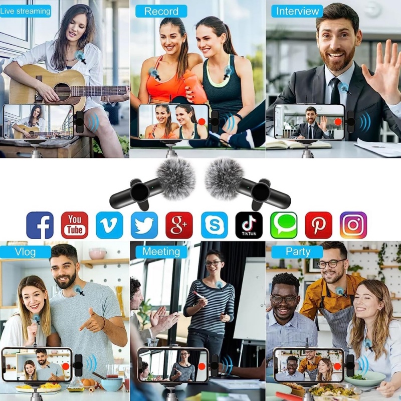 Micro Không Dây Cho IPhone IPad Micro Không Dây để Quay Video Trò Chơi Phỏng Vấn Phát Trực Tiếp