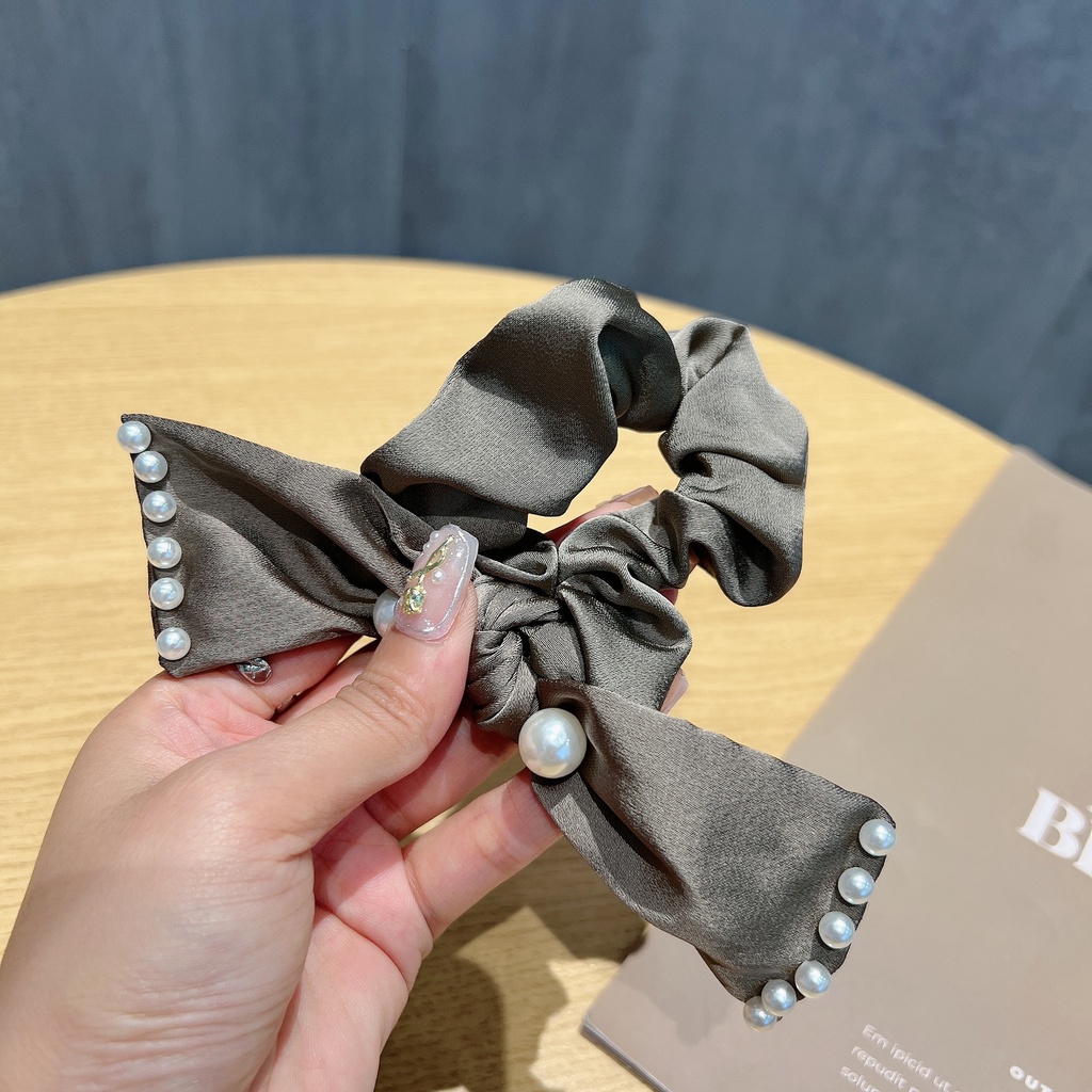 Dây Cột Tóc Đuôi Ngựa Hình Nơ Đính Ngọc Trai Nhân Tạo Thời Trang Năm 2023