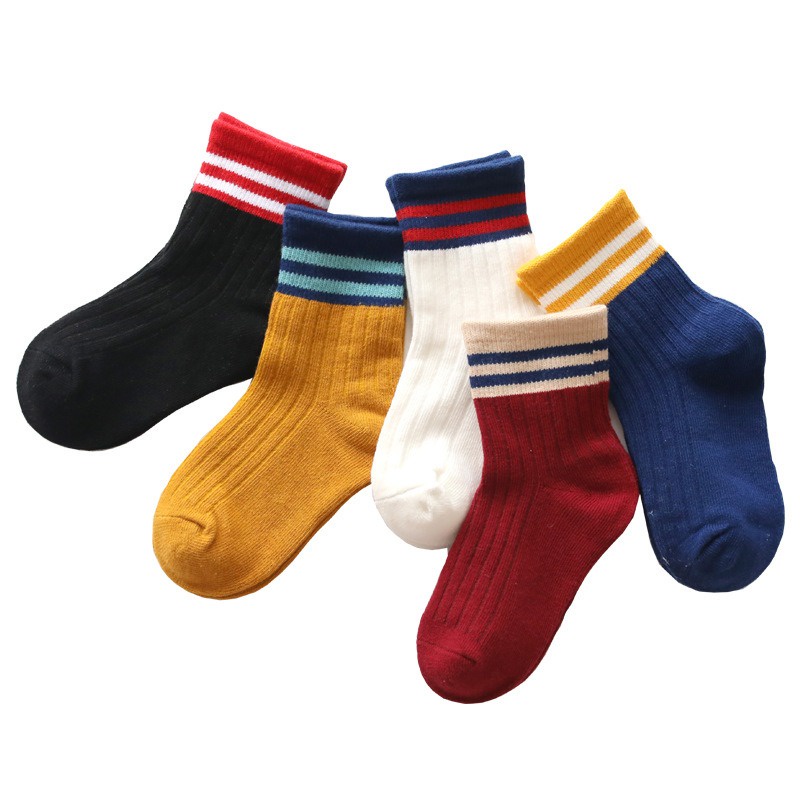 Set 5 Đôi Tất Cotton Hoạ Tiết Hoạt Hình Thời Trang Thu Đông Cho Bé