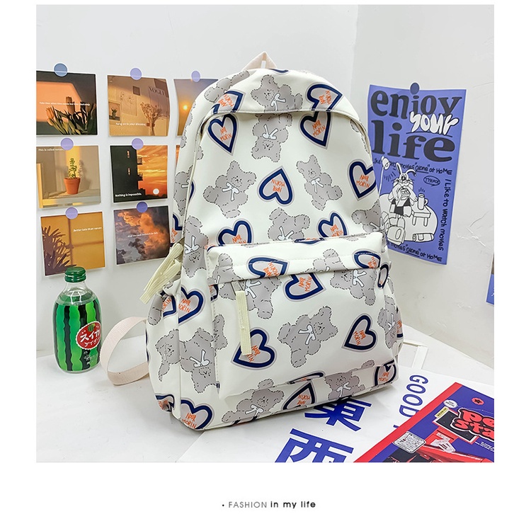 Ba Lô Học Sinh Trung Học Hình Gấu Hoạt Hình Dễ Thương