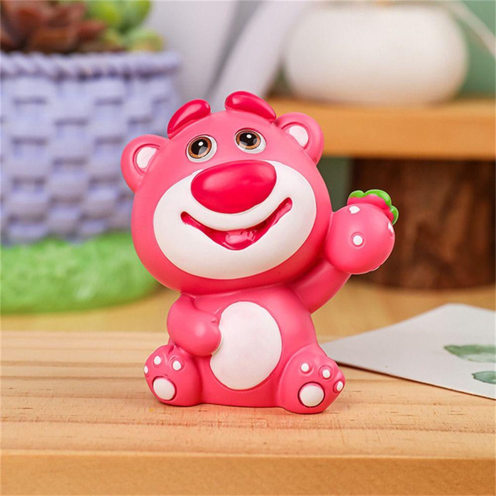 Daiga Mô Hình Gấu Dâu Tây Bằng Nhựa resin Dễ Thương Để Bàn Trang Trí