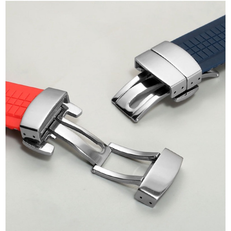 Dây Đeo Đồng Hồ Bằng Silicone Mềm Dày 21mm Khóa Bướm Cho PP 5164A 5167A 5168A