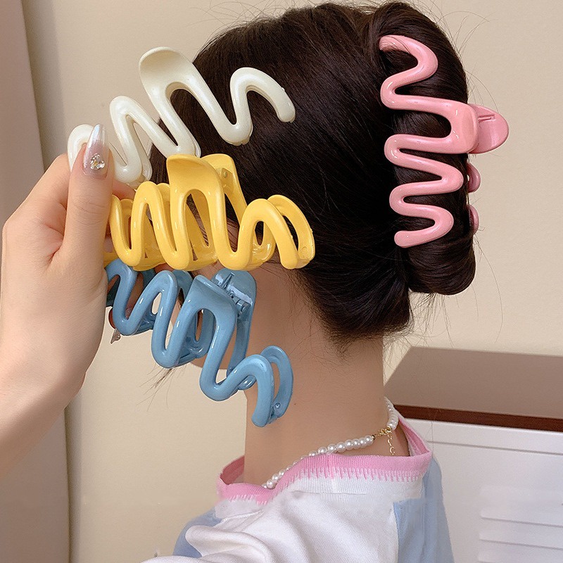 Ahellogirl Kẹp Tóc Hình Cá Mập Màu Sắc Dopamine Lớn Mẫu Mới 2023