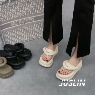 Juslin dép sandal nữ dép bánh mì đế cao thời trang 2023 new 072134 色高级感厚底人字拖夏天凉鞋 korean style ins beautiful phong cách b28g14s 37z230910