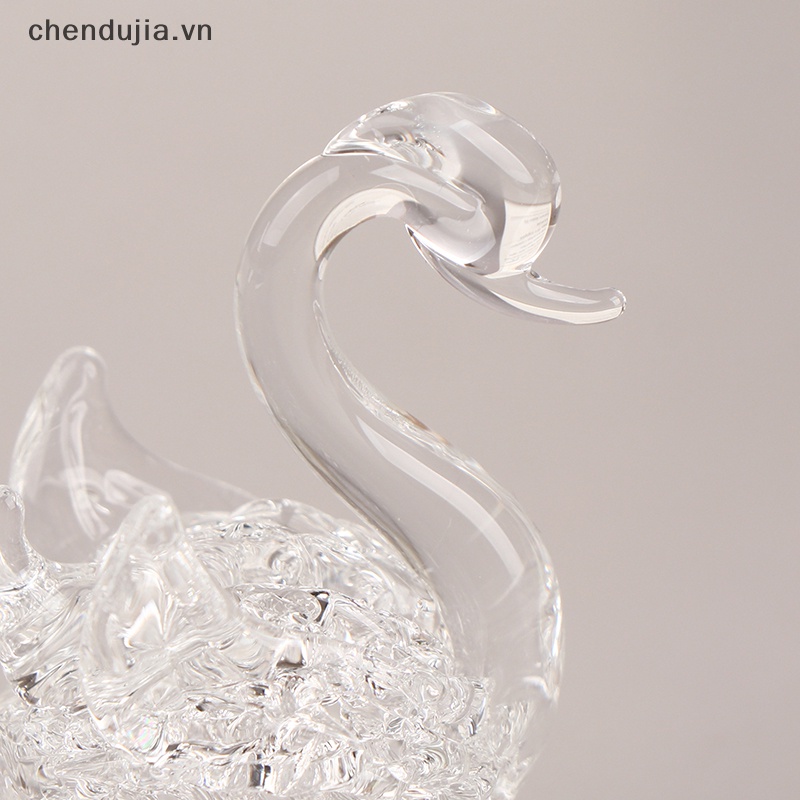 1 Bức Tượng Thiên Nga Bằng Thủy Tinh Tinh Tinh Thể Trang Trí Bàn Làm Việc