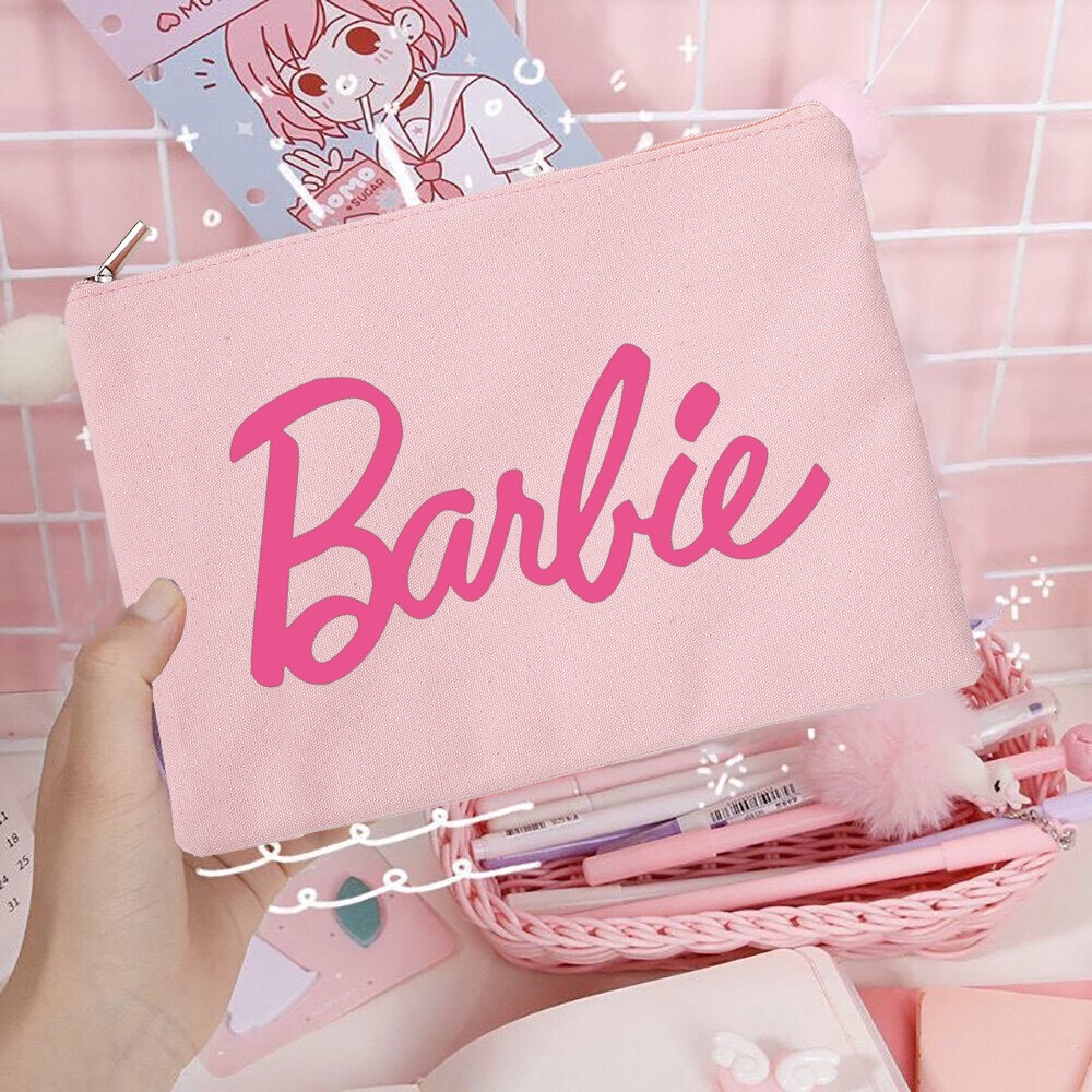 Túi Đựng Đồ Trang Điểm Làm Đẹp In Họa Tiết Búp Bê barbie Đáng Yêu Cho Bé Gái