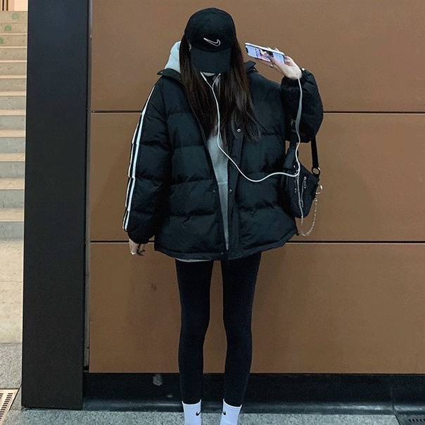 Áo Khoác Phao Nam Nữ Form Rộng Unisex Sọc Tay Ulzzang JULYBAGS