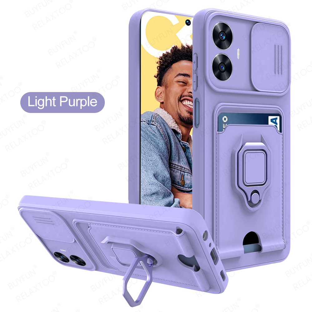 Ốp Điện Thoại TPU Mềm Có Nắp Trượt Bảo Vệ Ống Kính Máy Ảnh Cho Realme C55 Realmi C55 C 55 55C RealmeC55 6.72Inches