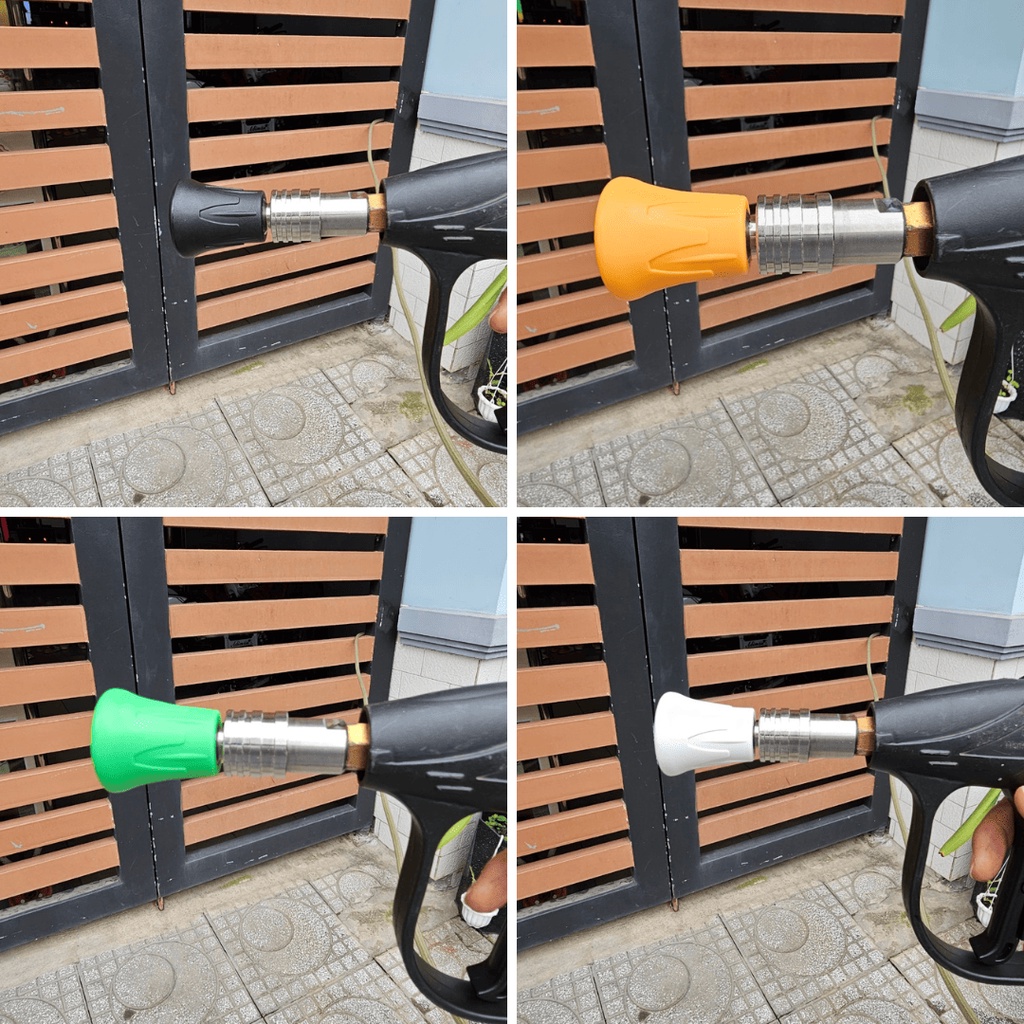 Béc Phun Rửa Xe Cao Áp Hình Chuông 1.1 ly Nhiều Góc Độ Inox 304 Dùng Cho Máy Rửa Xe